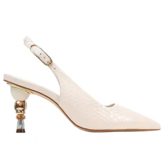 Scarpin Feminino Jorge Bischoff Slingbak Bege - J2843