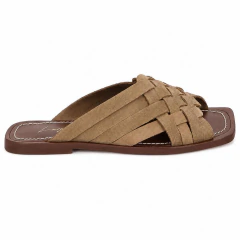 Chinelo Feminino Luiza Barcelos Rasteira Marrom Claro - 1286