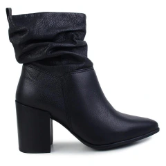 Bota Feminina Bottero Salto Bloco Couro Preto - 3777