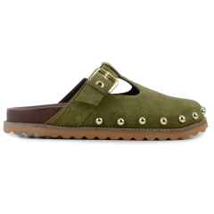 Mule Feminino Cecconello Camurça Verde Oliva - 2734001