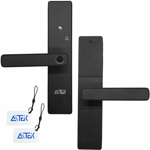 Fechadura Digital Biométrica Preta Aitek SIGMA-FE07 Senha e Cartão