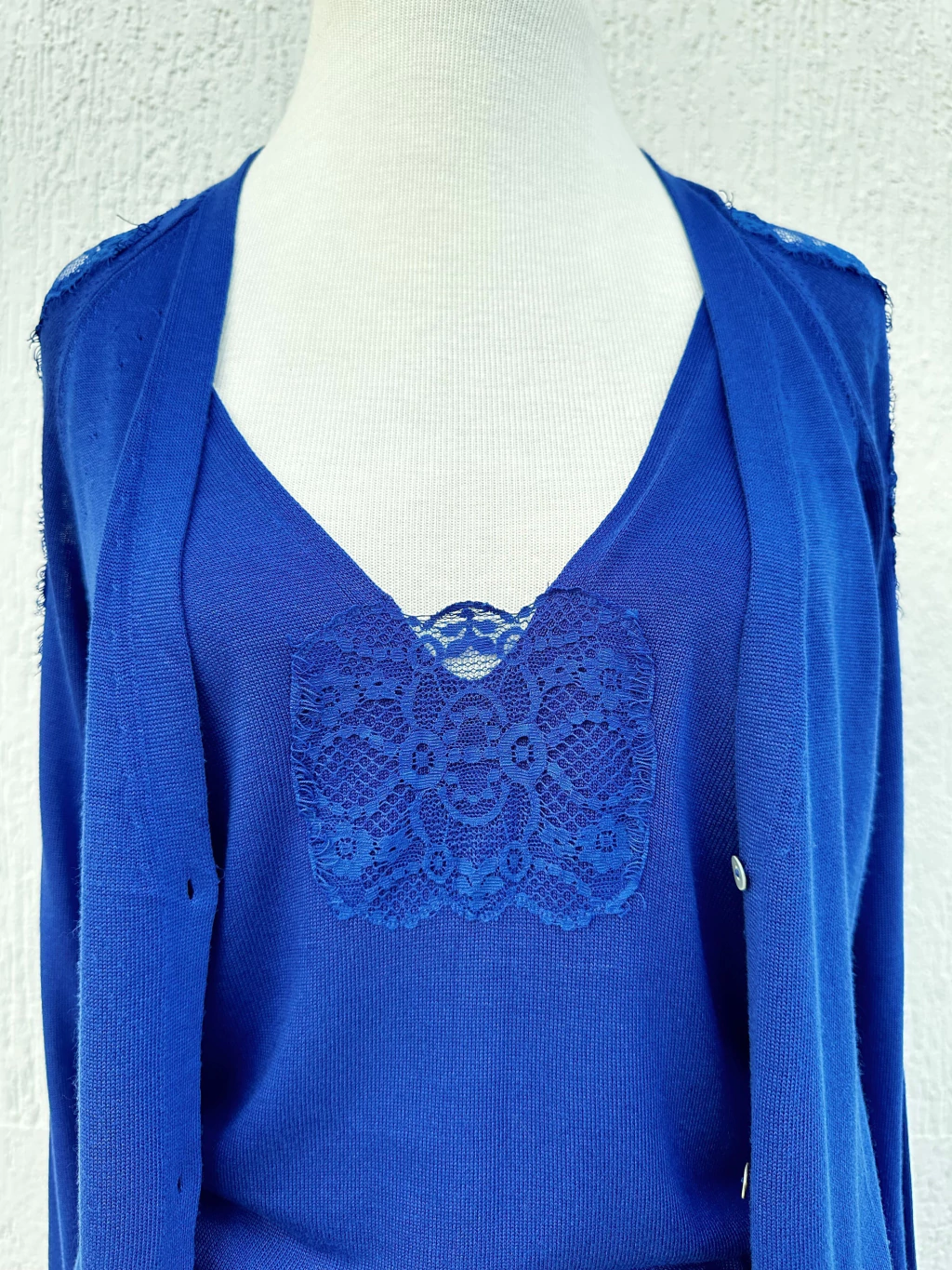 Twin-set BROOKSFIELD DONNA tricot e renda azul royal