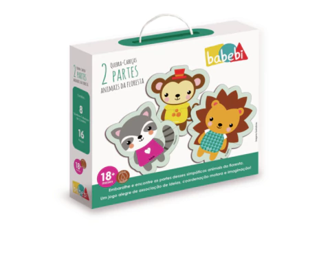 Quebra a Cabeça 2 Partes Animais da Floresta - comprar online