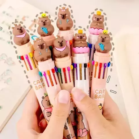 Caneta Capivara - 10 cores