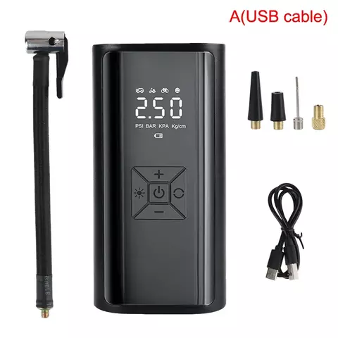 Portátil sem fio, Compressor de ar com luz LED