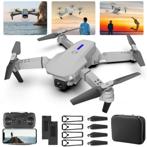 Imagem do E88 Drone Profissional 4K FPV WiFi Câmera Dupla Manutenção De Altura Controle Re