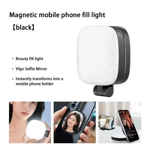 LumiSelfie - Luz Magnética Portátil e Ajustável com Espelho para Selfies Perfeitas