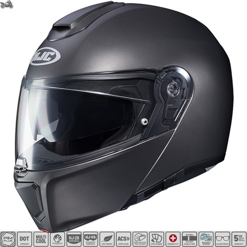 Capacete Motociclista Modular Hjc Rpha90s Titanium