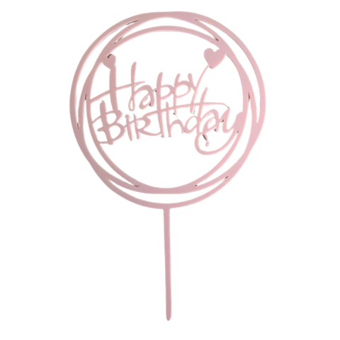 Topper Redondo para Torta Happy Birthday - ZAPP 