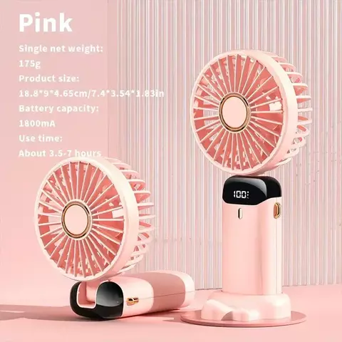 Mini ventilador portátil dobrável, 3000mah, mesa externa, pendurado no pescoç