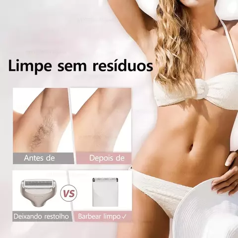 Barbeador elétrico para mulheres, navalha feminina, aparador de biquíni, barbe
