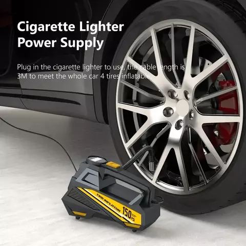 Bomba de ar portátil com fio para carro, atualizada, 12v, 150psi, elétrica.