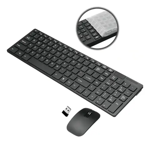 Combo Teclado Numérico K-06 Negro Mouse Óptico Inalámbrico USB