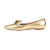 Mocassim Sapatilha Bico Quadrado Dourado Fivela Feminino - loja online