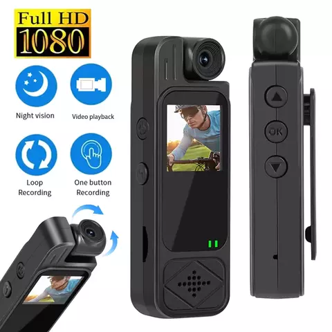 - **Mini Câmera Corporal Full HD 1080P com Visão Noturna – Segurança Portátil**