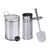 Lixeira de Banheiro 5 Litros com Escova Sanitária e Suporte - Inox - comprar online