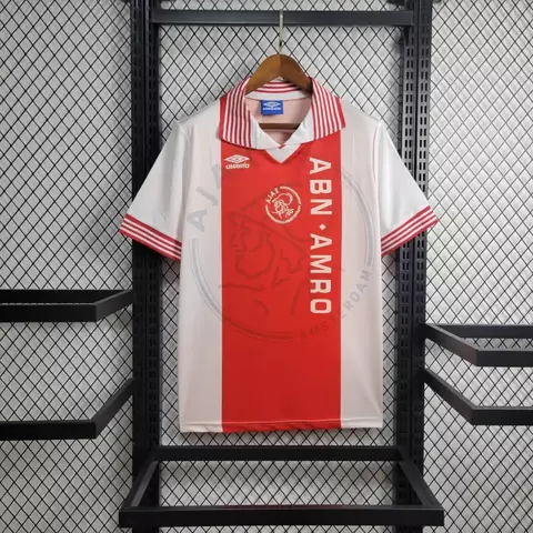 Camisa Retrô 1995 Ajax Masculina - Branca e Vermelha