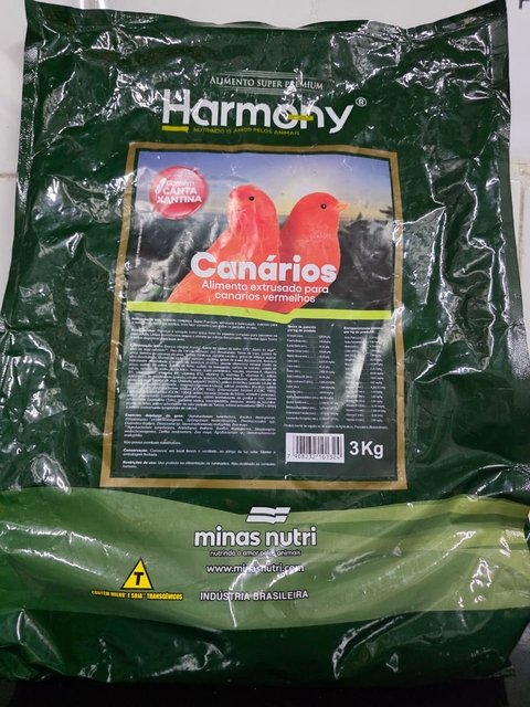 HARMONY BIRDS CANARIOS VERMELHOS 3KG -RAÇÃO EXTRUSADA PARA CANARIOS VERMELHOS