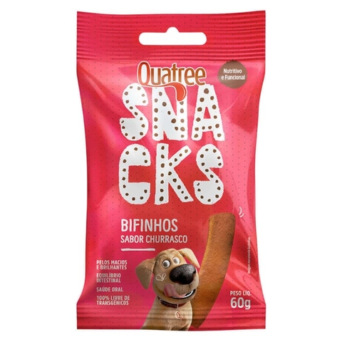 QUATREE SNACKS BIFINHOS SABOR CHURRASCO 60G 20 UNIDADES