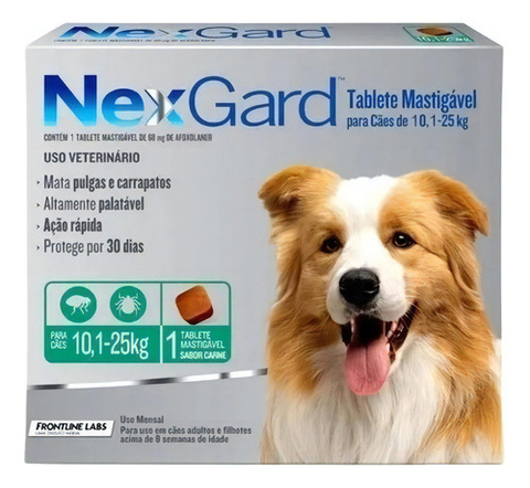 Nexgard Antipulgas E Carrapatos Para Cão 10kg A 25kg