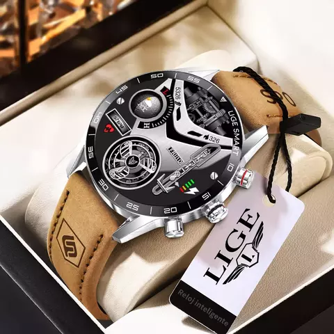 LIGE - SmartWatch Masculino, Estilo Roobusto, GPS, Tela Amoled - comprar online