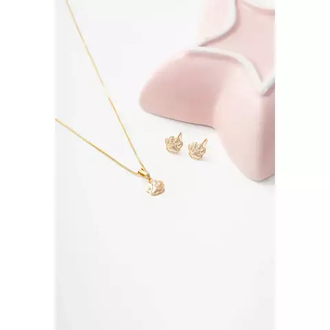 Conjunto Infantil Patinha de Cachorro Dourada