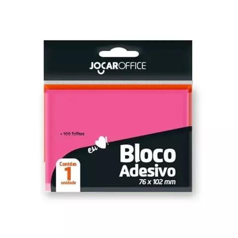 Bloco Adesivo Rosa Neon 100fls Jocaroffice