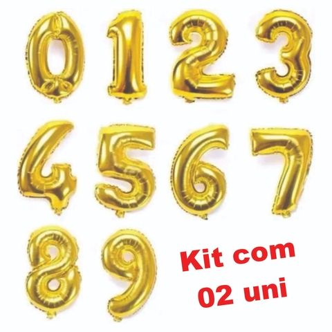 KIT COM 02 UNIDADES Balão Metalizado aproximadamente 40cm
