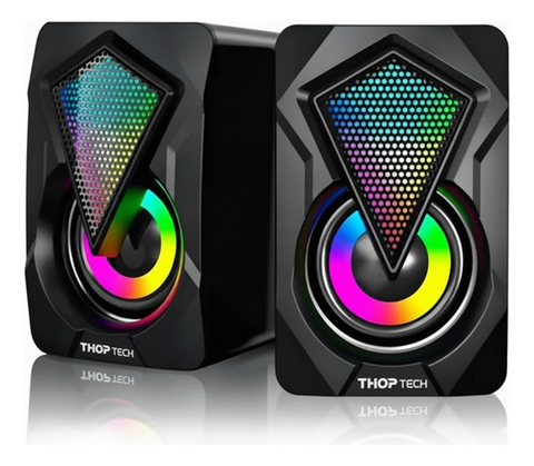 Caixa Caixinha De Som Pc Computador Notebook Gamer Tv Usb P2 Cor Preto 110v/220v