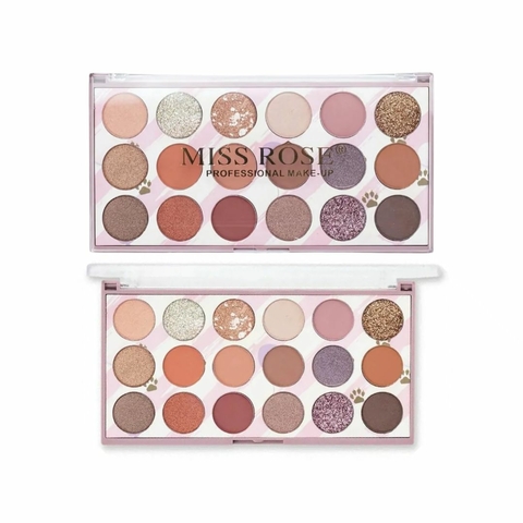 Paleta de Sombras Miss Rose 18 Cores Color Eyeshadow 7001-018M2