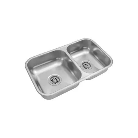 Bacha Cocina Johnson Rr63 Pileta Doble Acero 64x37x15 Color Acero Pulido Standard - comprar online