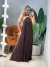 Vestido Longo em Crepe Frente Única Plissado com Fivela Alice Ref. 1946 - comprar online