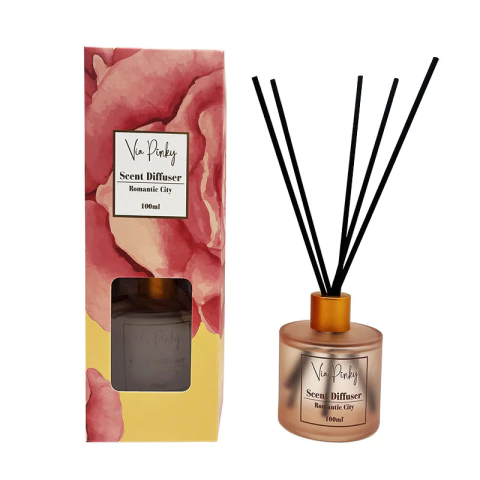 Difusor Aromatizante VIA PINKY De 100ml Con Varillas 23001 - MEVECH