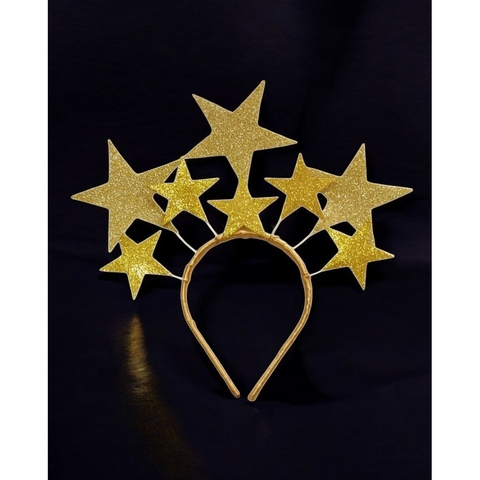 Tiara de Carnaval - Estrelas Dourada