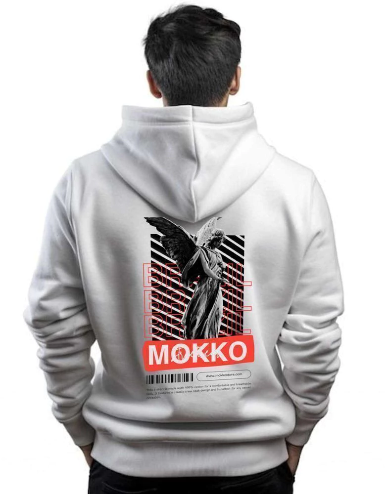 Moletom Canguru com Capuz Anjo Mokko Branco MK