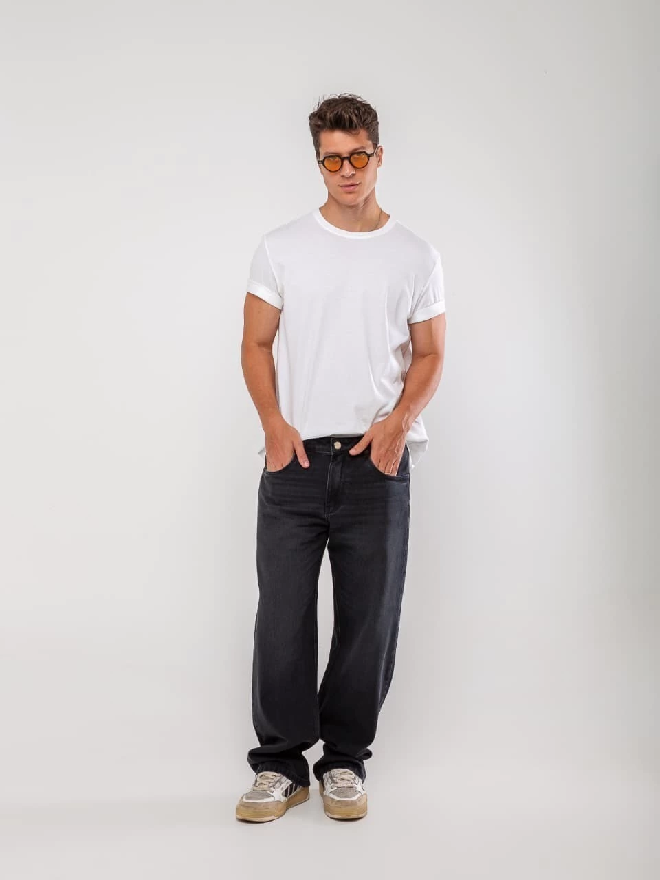 CALÇA WIDE BLACK DENIM