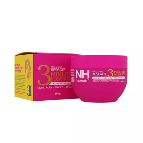 Máscara Resgate 3 Minutos Poderosos 250g - New Hair Belkit