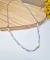 Colar chocker aço inox com miçangas coloridas - comprar online