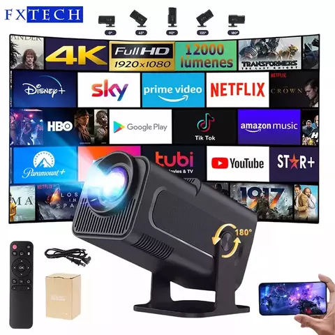 KaiAqua HY320 Pro Projetor 4K Android 13 Dual WiFi 6 390ANSI Nativo 1080P BT5.2