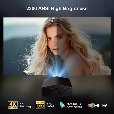 Everycom YG710W Projetor Full HD 1080P 4K Android 12 WiFi 6 Projetores de home t