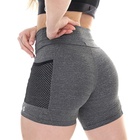 Short Mescla com Bolso Tela