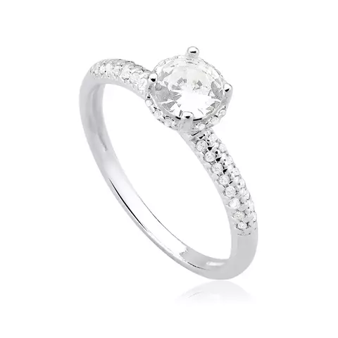 Anel solitário c/ zirc ao redor 6mm