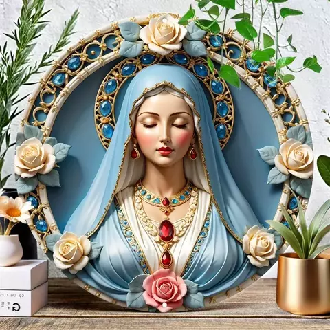Decoracao de mesa Nossa Senhora Luxo com Pedras e Flores - comprar online