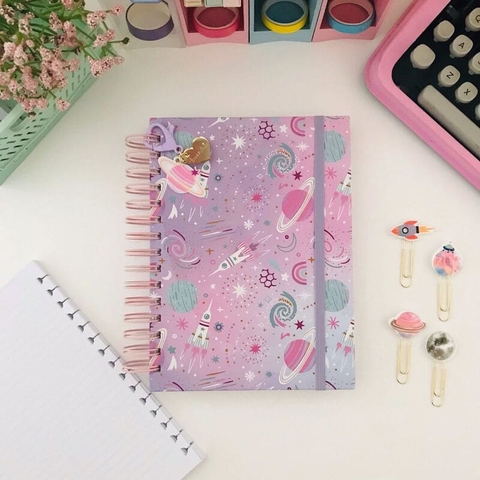 Caderno Wire-o Reposicionável Espaço Lilás A5 Folhas Pautadas