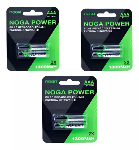 3 Blister X2 Pilas Aaa Noga Recargable 1300mah Cilíndrica