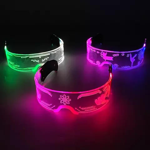 Luminous Colorful LED Light Up Glasses Luz de Neon Brilhante, Cool Flashing, Óc