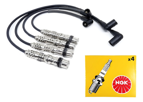 Kit Cabos De Vela + Velas Ngk Gol Fox Voyage Polo Saveiro Preto