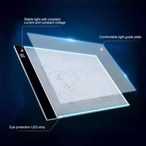 Tabela De Cópia LED Prancheta De Crianças Mesa De Cópia Transparente Notebook