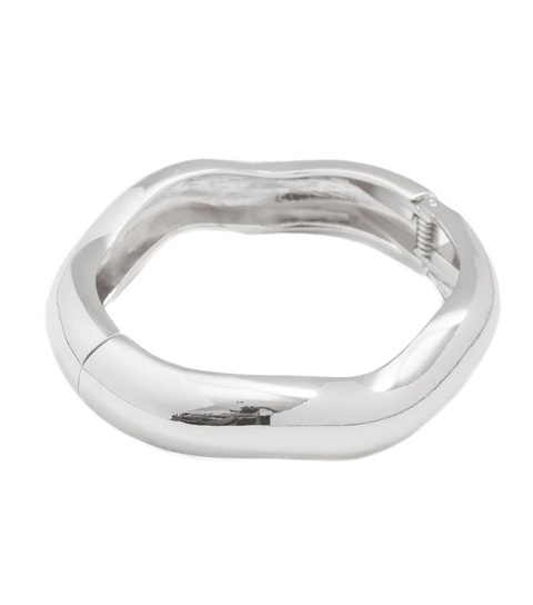 Bracelete Feminino Ondas Banho Ródio Branco - comprar online