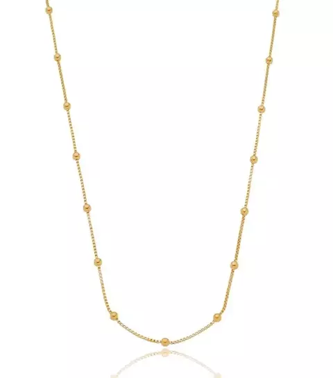 Choker Esferas Pequenas Banho Ouro 18k